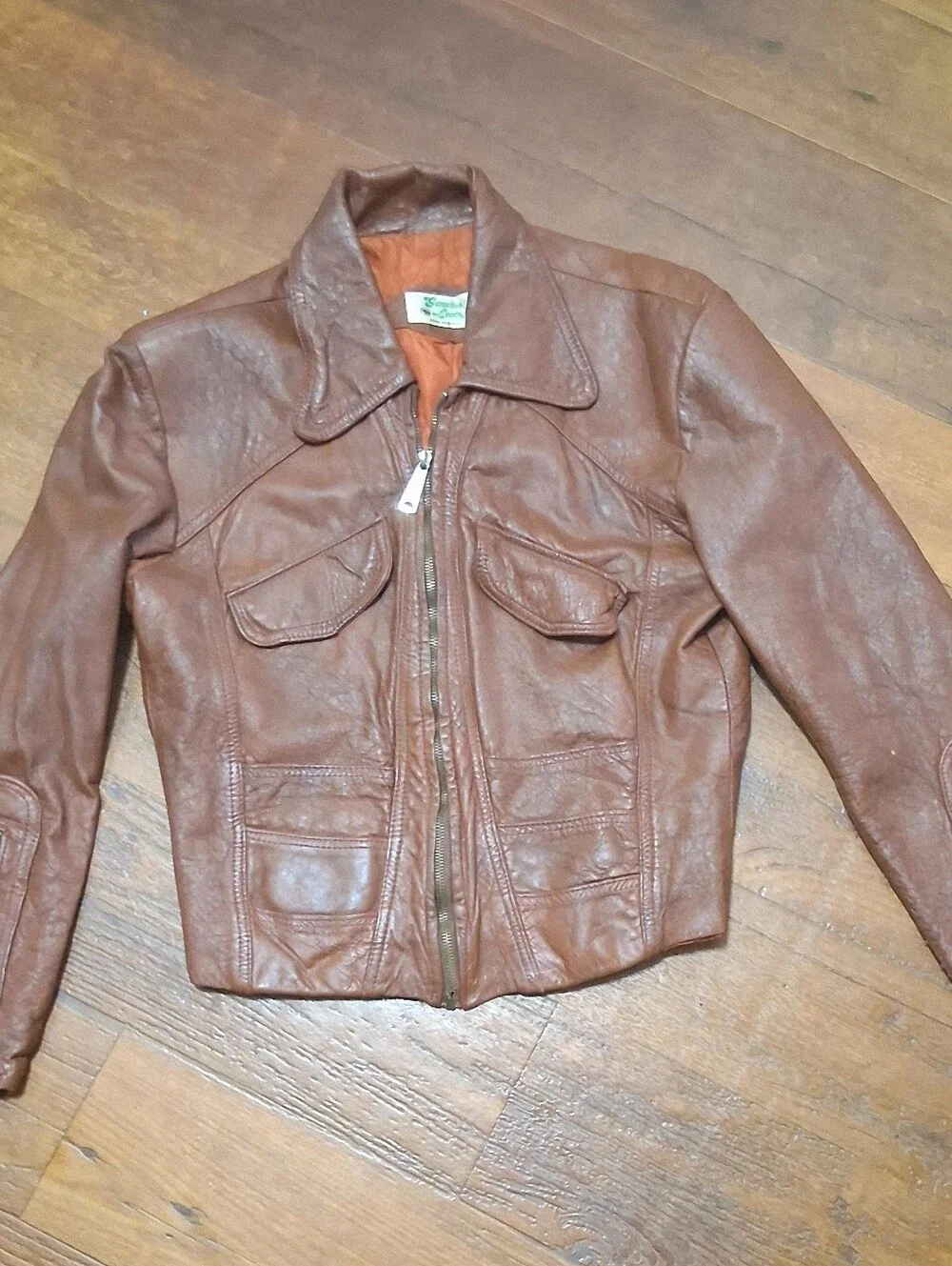 Women's Or Unisex Vintage 1970s Genuine Leather Jacket - Picture 6 of 8